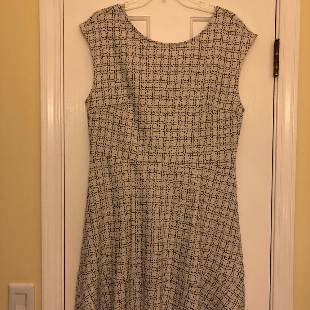 Loft black & white plaid dress
